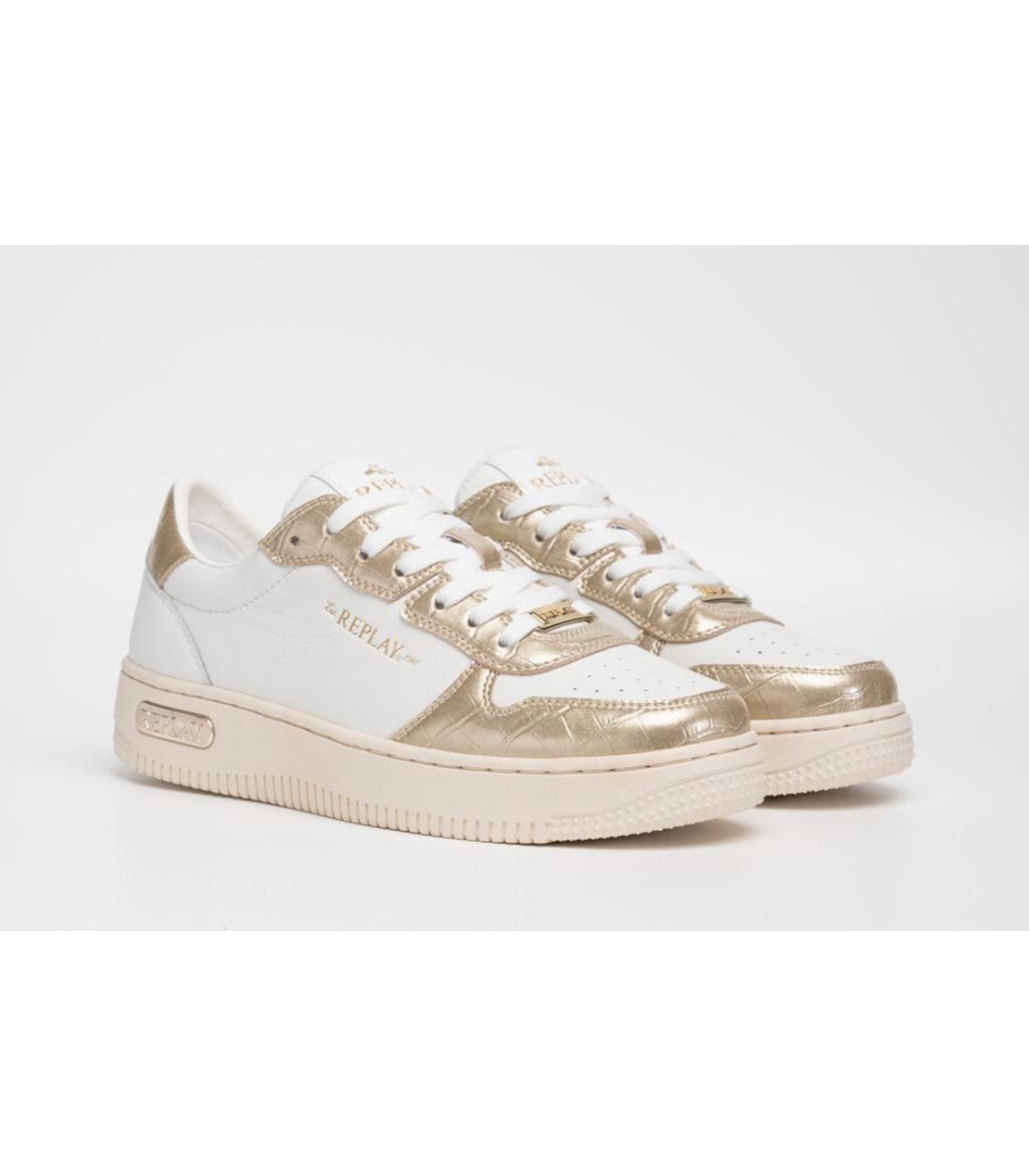 メタリック素材コンビスニーカー 詳細画像 ホワイトゴールド 3